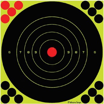 Мишень самоклеящаяся осыпающаяся STALKER, круглая, 20х20 см, D 20см, 10 шт.